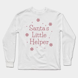 Santa's Little Helper. Cute Christmas Design with snowflakes Long Sleeve T-Shirt